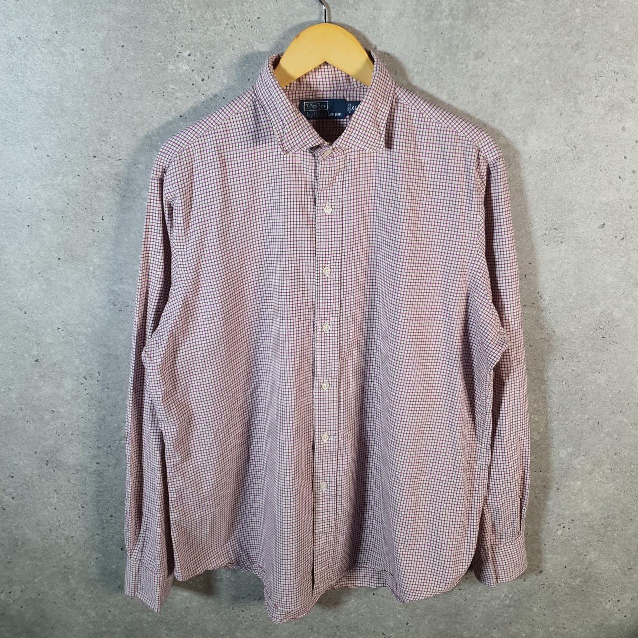 Vintage Ralph Lauren Button Down Shirt Men’s XL Pink Checkered Classic Fit Cotton