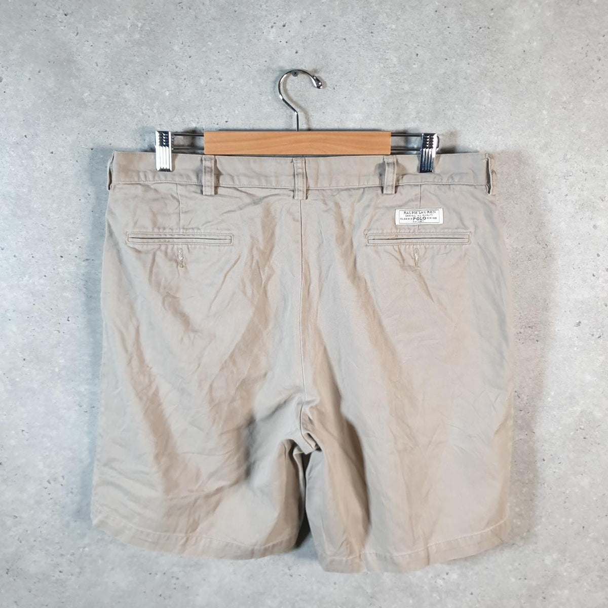Vintage Ralph Lauren Polo Shorts Jorts Chino Cargo Men’s W38 Brown Baggy Cotton A4601