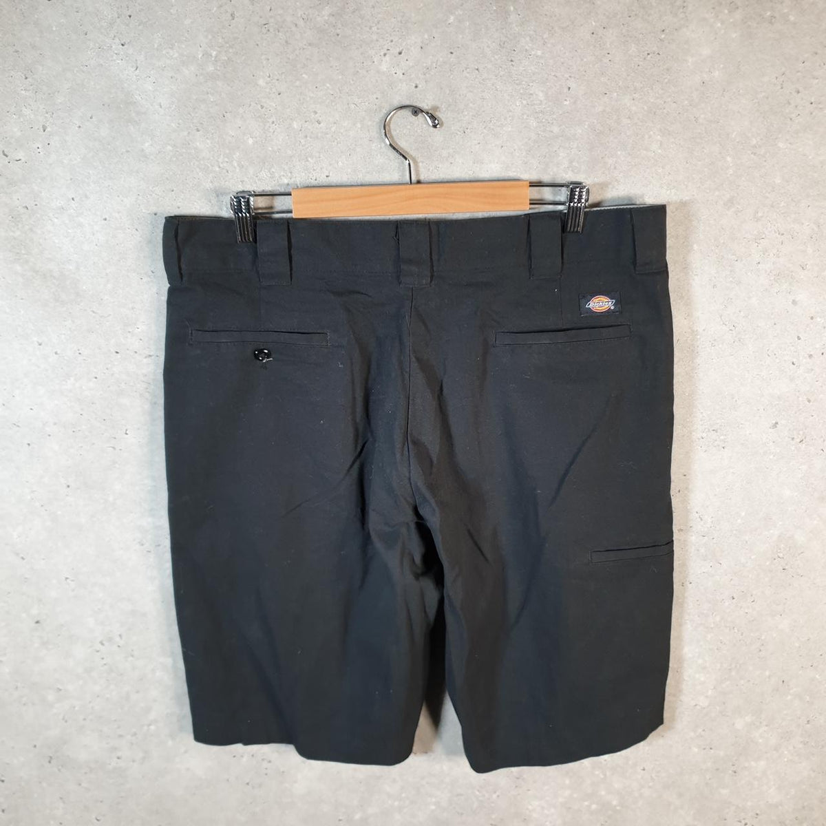 Vintage Dickies Flex Baggy Chino Shorts Jorts Cargo Mens W36 Black Relaxed Fit