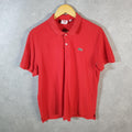 Vintage Lacoste Polo Shirt Men’s Medium Red Regular Fit Embroidered Logo
