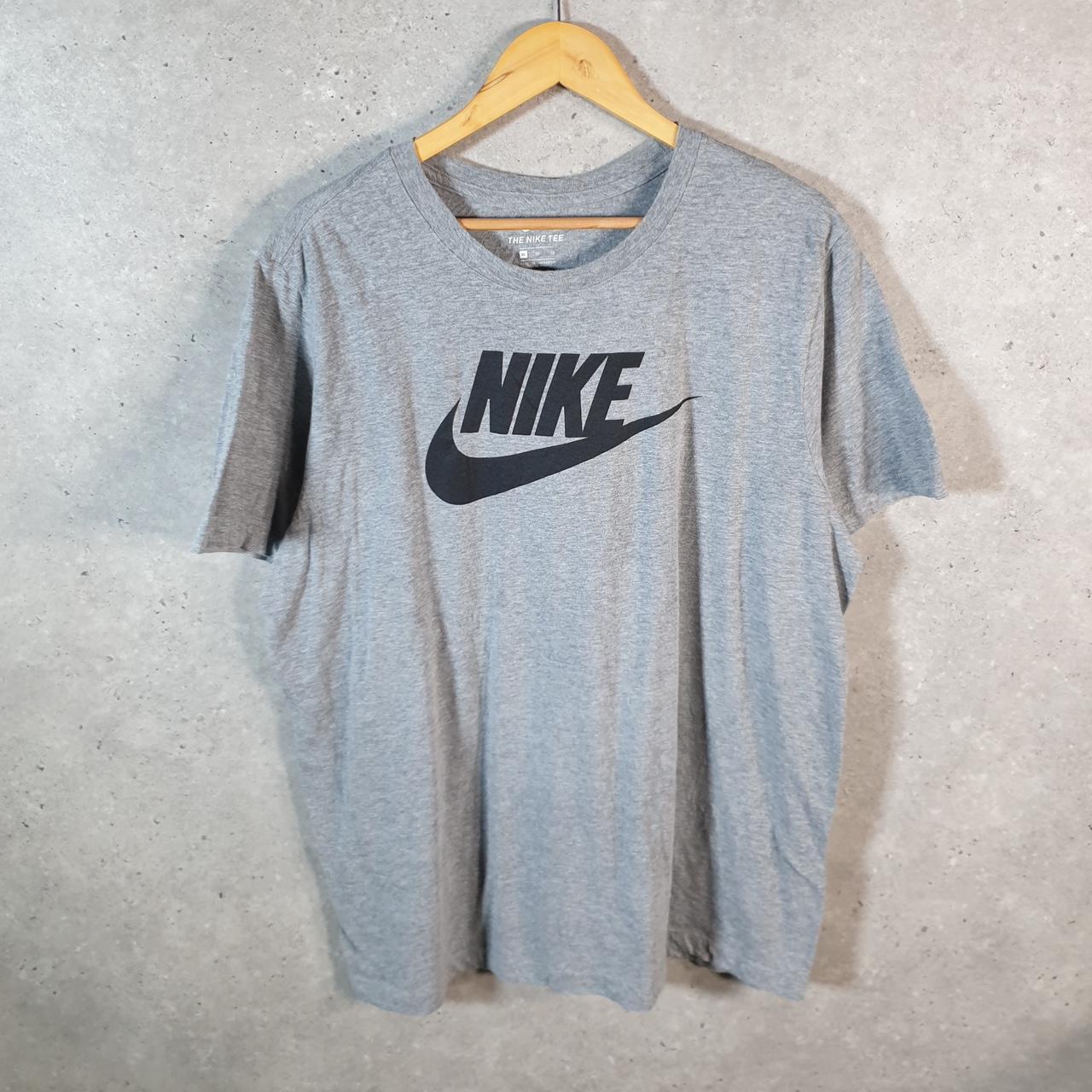 Vintage Nike T Shirt Men’s XL Grey Printed Single Swoosh Logo Athletic C8288