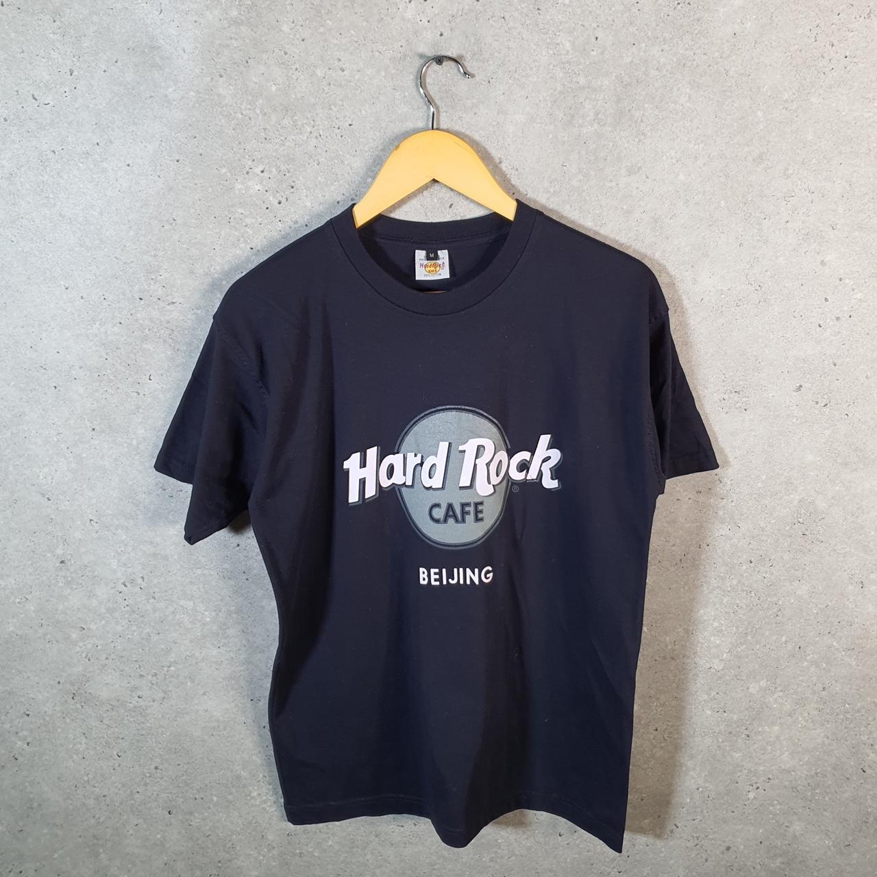 Vintage Hard Rock Cafe Beijing 90s USA Spellout T Shirt Men’s Medium Navy Blue