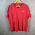 Vintage Champion Embroidered Spellout Logo T Shirt Men’s 2XL Red USA Athletic