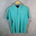 Vintage Tommy Hilfiger Polo Shirt Men’s Large Blue Custom Fit Embroidered Logo