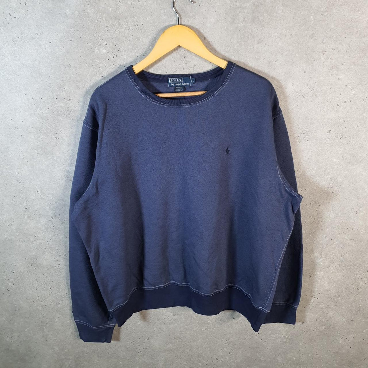 Vintage Ralph Lauren Polo Sweatshirt Men’s XL Navy Blue Pullover Pony