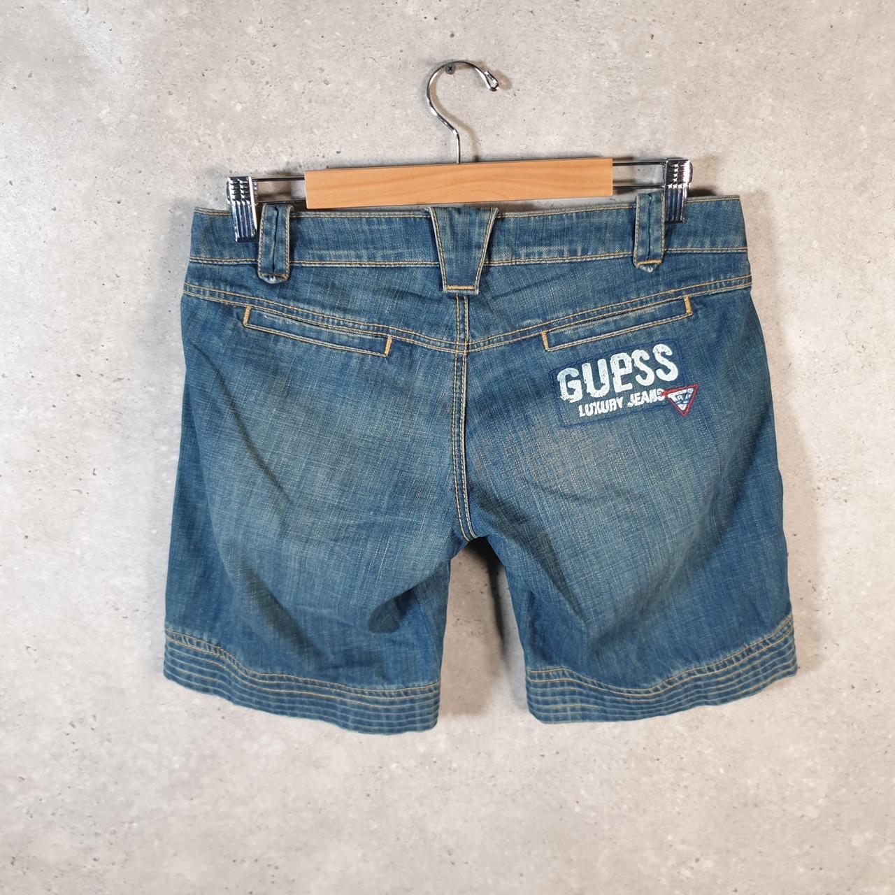 Vintage Guess Denim Shorts Jorts Cargo Men’s W32 Blue Embroidered Baggy Cotton A5260