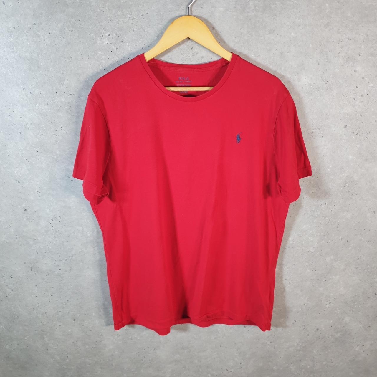 Vintage Ralph Lauren Polo T Shirt Men’s XL Red Embroidered Pony Custom Slim Fit C9037