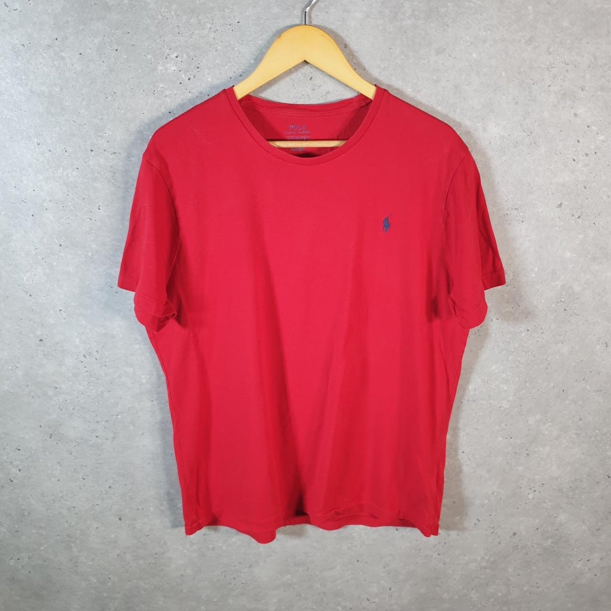 Vintage Ralph Lauren Polo T Shirt Men’s XL Red Embroidered Pony Custom Slim Fit C9037