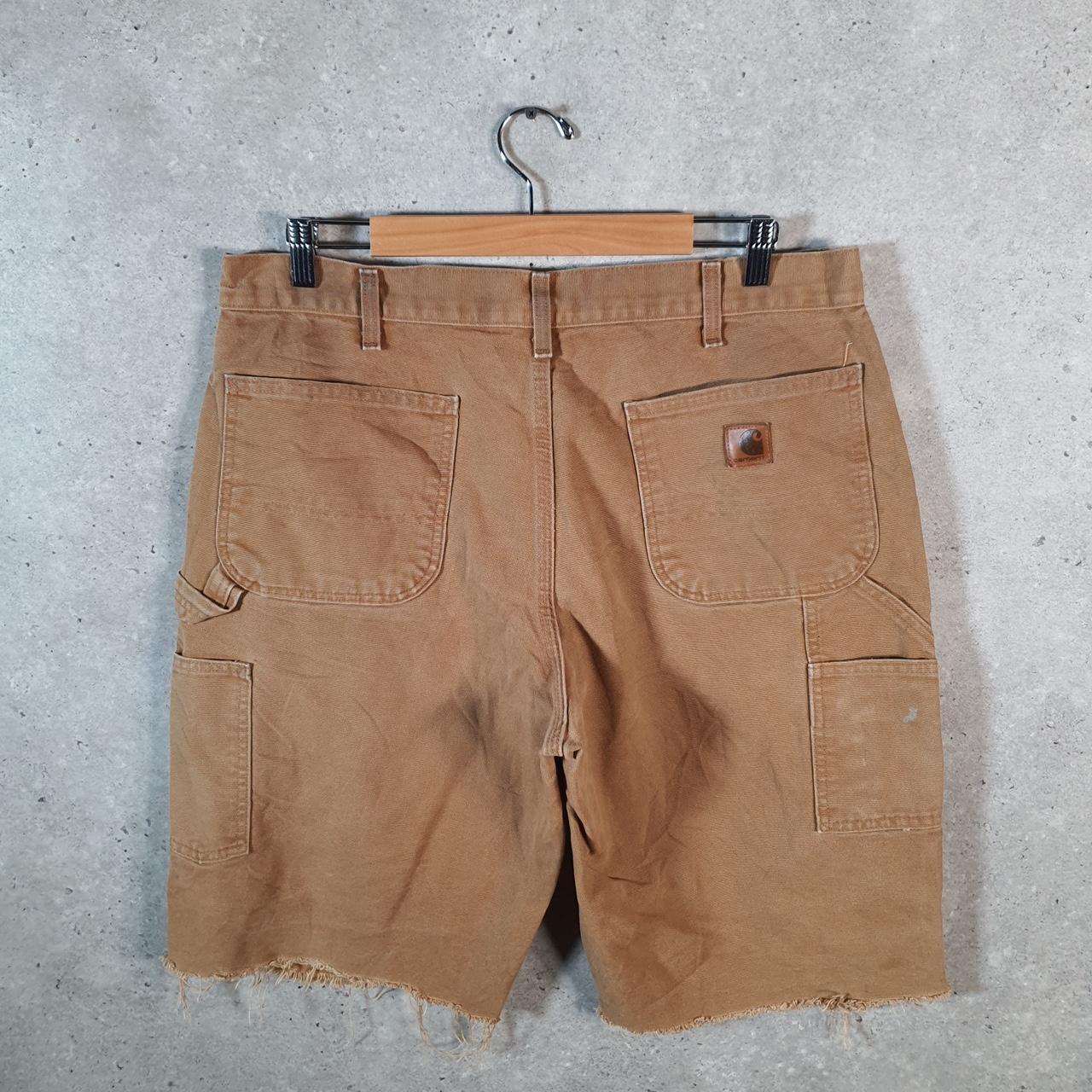 Vintage Carhartt Baggy Carpenter Shorts Jorts Cargo Men’s W36 Brown Dungaree Fit Workwear A4835