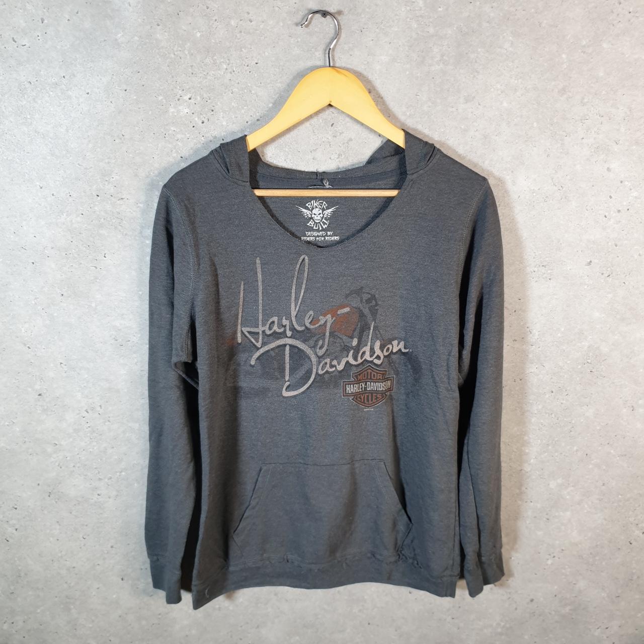 Vintage Harley Davidson 2016 Smoky Mountain Maryville TN Hoodie Womens Large Grey