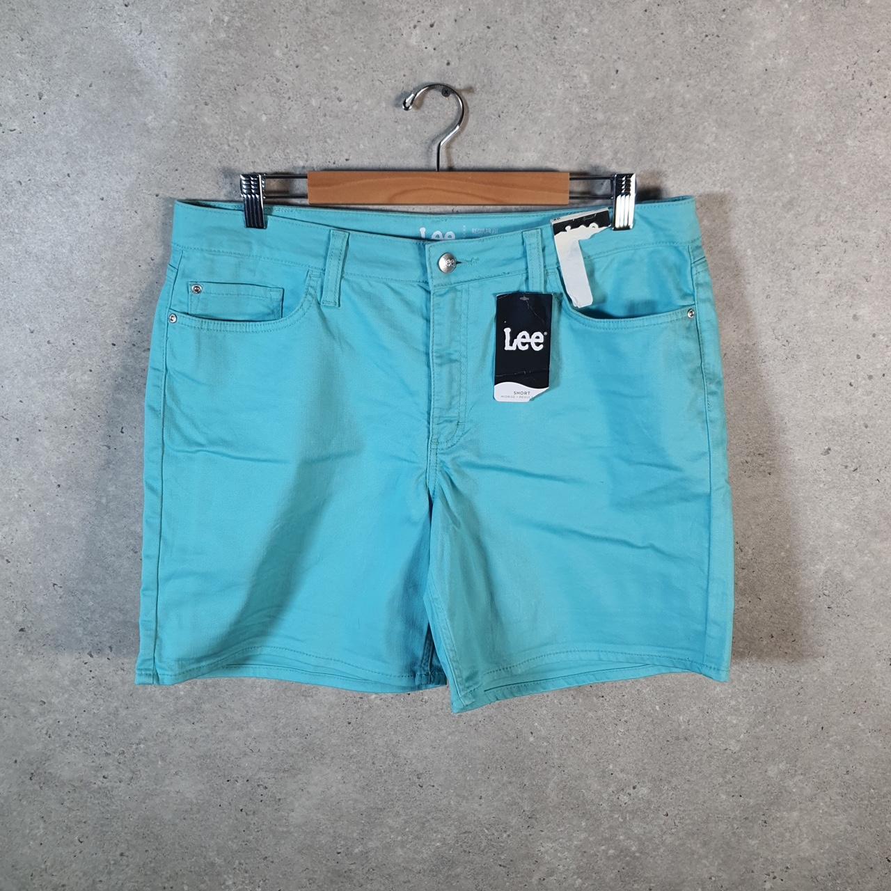 Vintage Lee Baggy Shorts Jorts Cargo Womens W36 Blue Relaxed Cargo