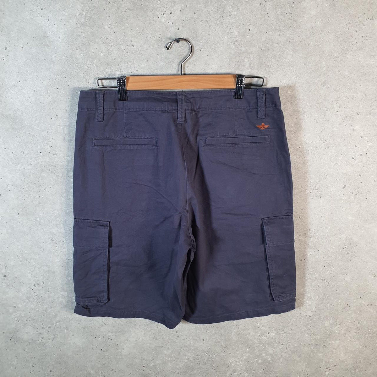 Vintage Dockers Chino Shorts Jorts Cargo Men’s W32 Navy Blue Baggy Cotton