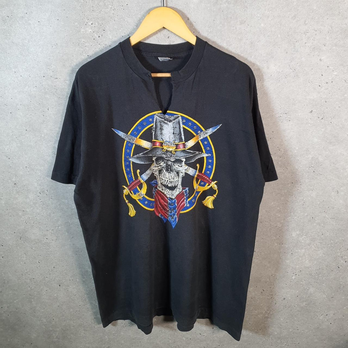 Vintage Fruit of the Loom American Civil War 90s USA Single Stitch T Shirt Men’s XL Black C9456