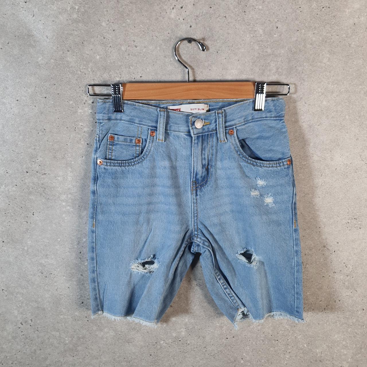 Vintage Levi’s 511 Cut Off Slim Shorts Jorts Cargo Womens W25 Blue Relaxed Denim