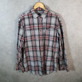 Vintage Carhartt Shirt Button Down Mens Large Grey Checkered Chore Utility Relaxed - Big Fish Vintage