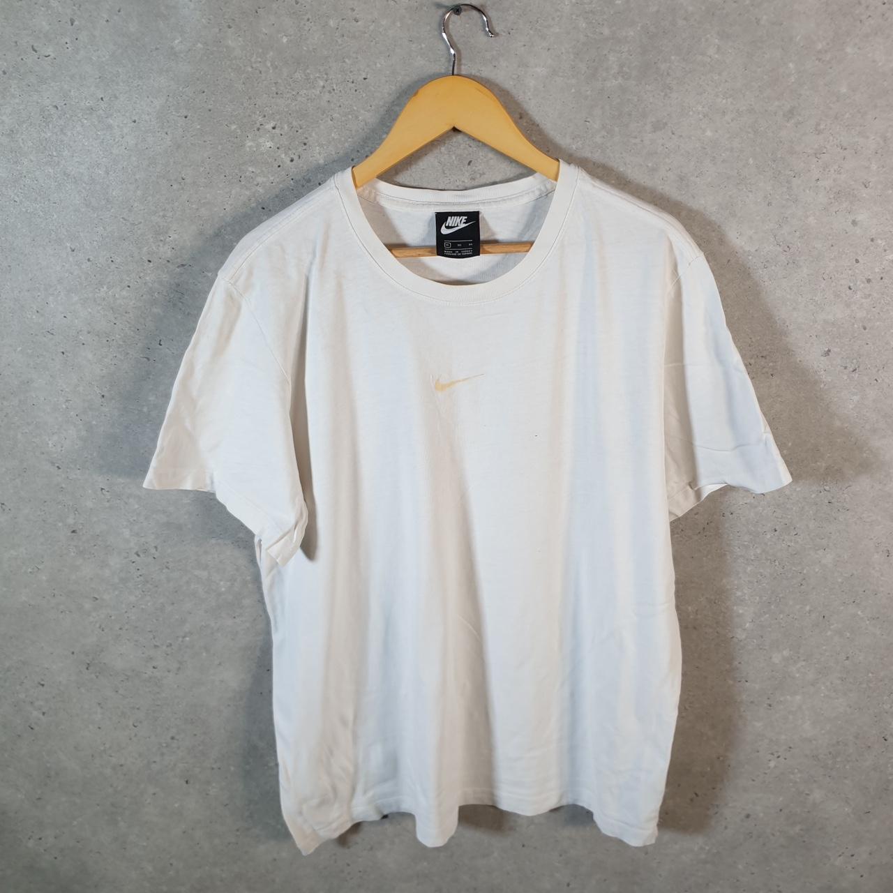 Vintage Nike Centre Swoosh T Shirt Men’s XL White Logo Athletic