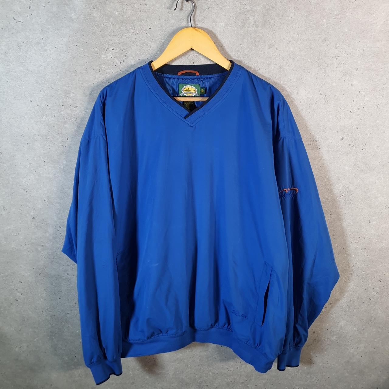 Vintage Cabelas Golf Shell Track Jumper Jacket Mens XL  Tall Blue Pullover