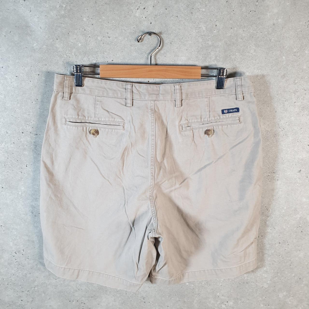 Vintage Chaps Ralph Lauren Polo Shorts Jorts Cargo Men’s W36 Beige Baggy Cotton