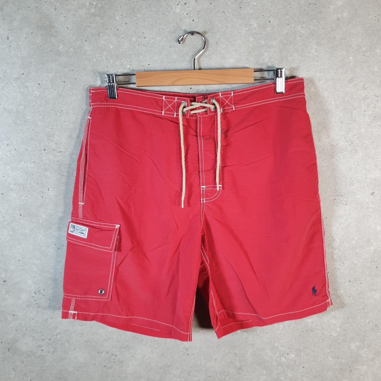 Vintage Ralph Lauren Polo Swim Shorts Swimming Cargo Men’s Medium Red Baggy