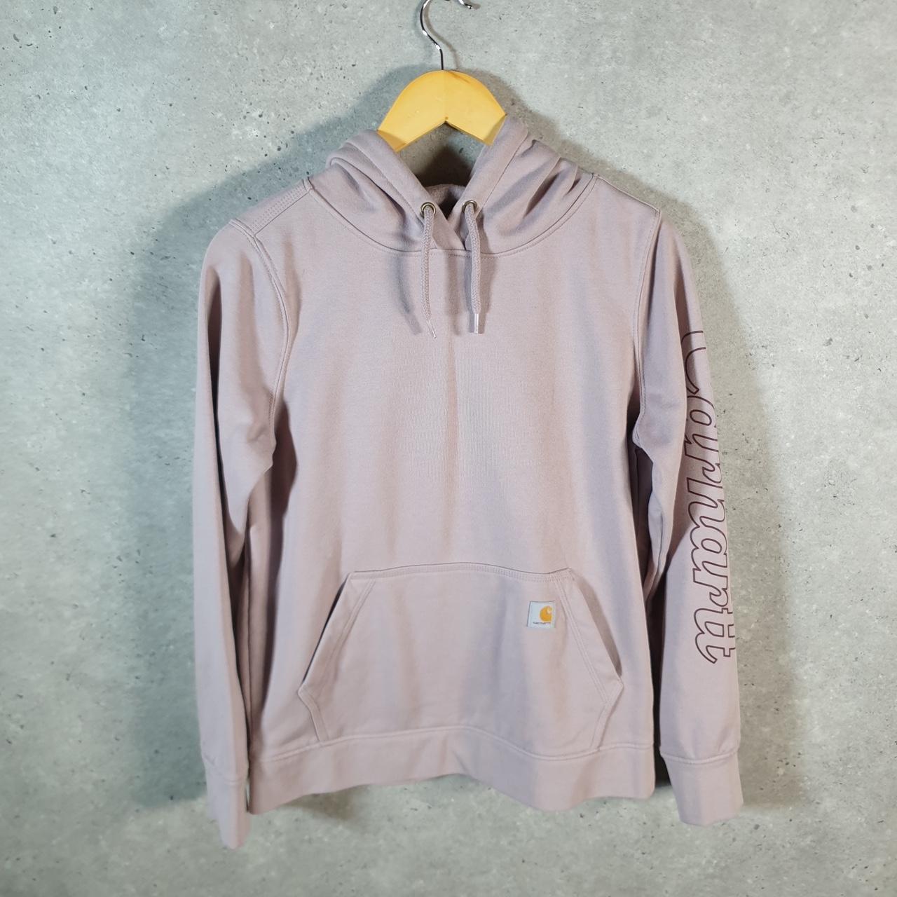 Vintage Carhartt Hoodie Womens Small Pink Pullover Blank USA Relaxed Fit