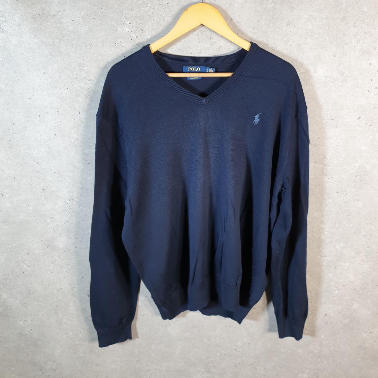 Vintage Ralph Lauren Polo Sweatshirt Men’s XL Navy Pima Cotton Pullover Pony
