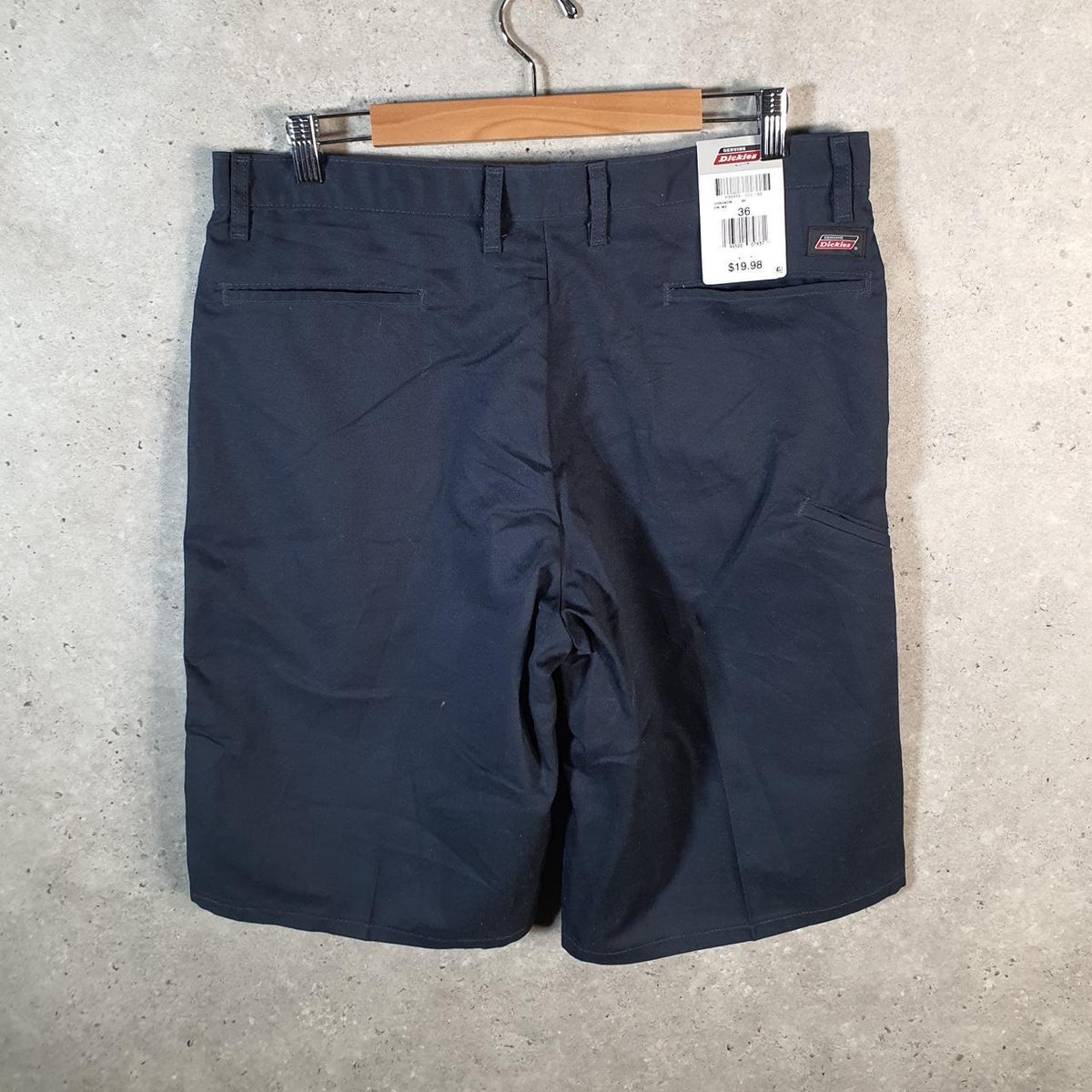 Vintage Dickies Baggy Chino Shorts Jorts Cargo Mens W36 Navy Blue Loose Fit