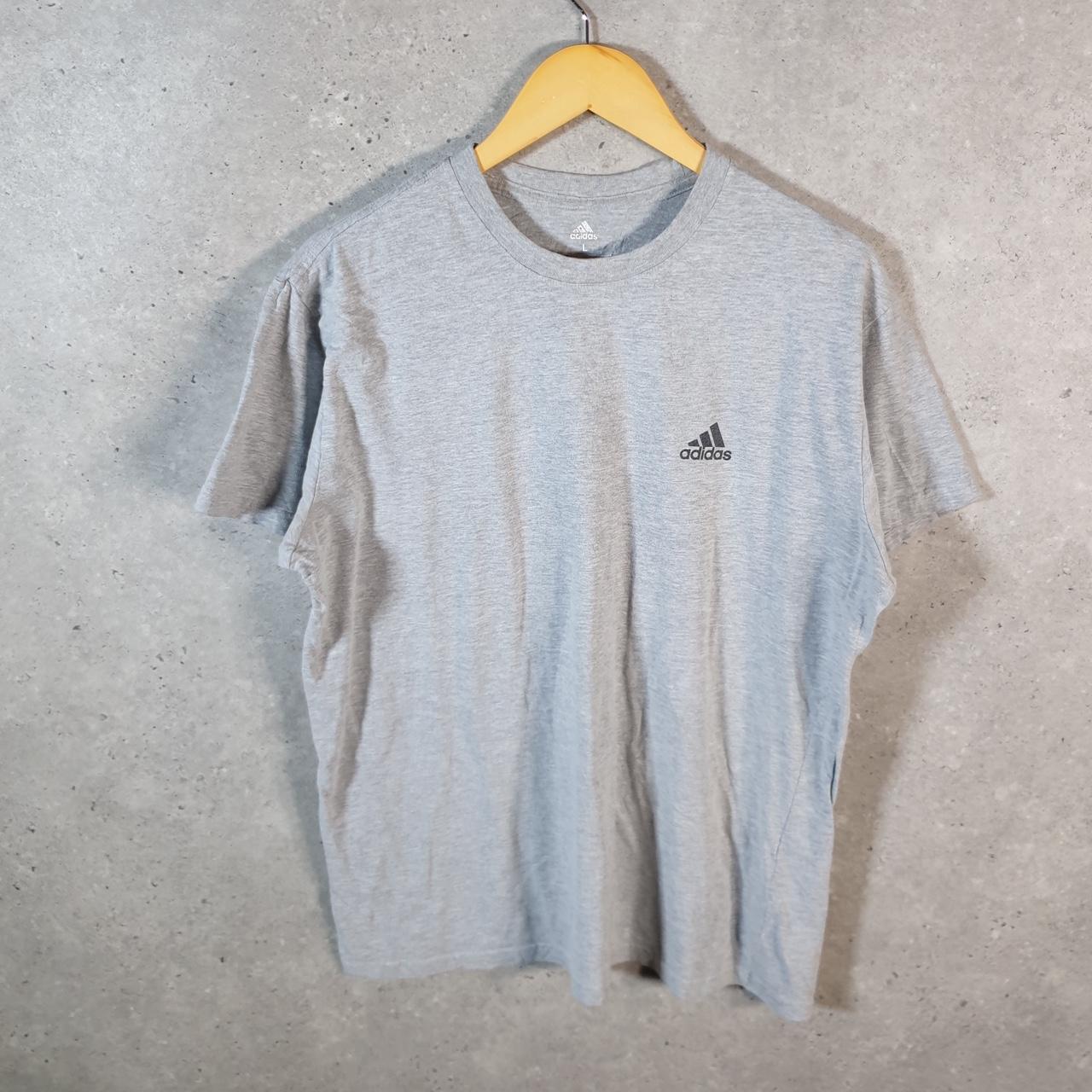 Vintage Adidas Golf T Shirt Men’s Large Grey Three Stripes Logo Athletic