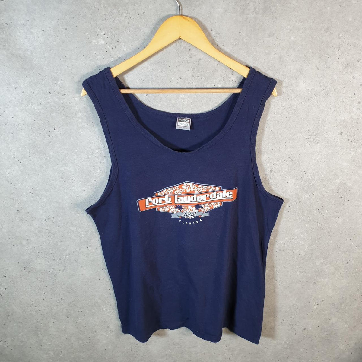 Vintage Fort Lauderdale Florida 90s USA Single Stitch Vest Men’s Small Navy Blue