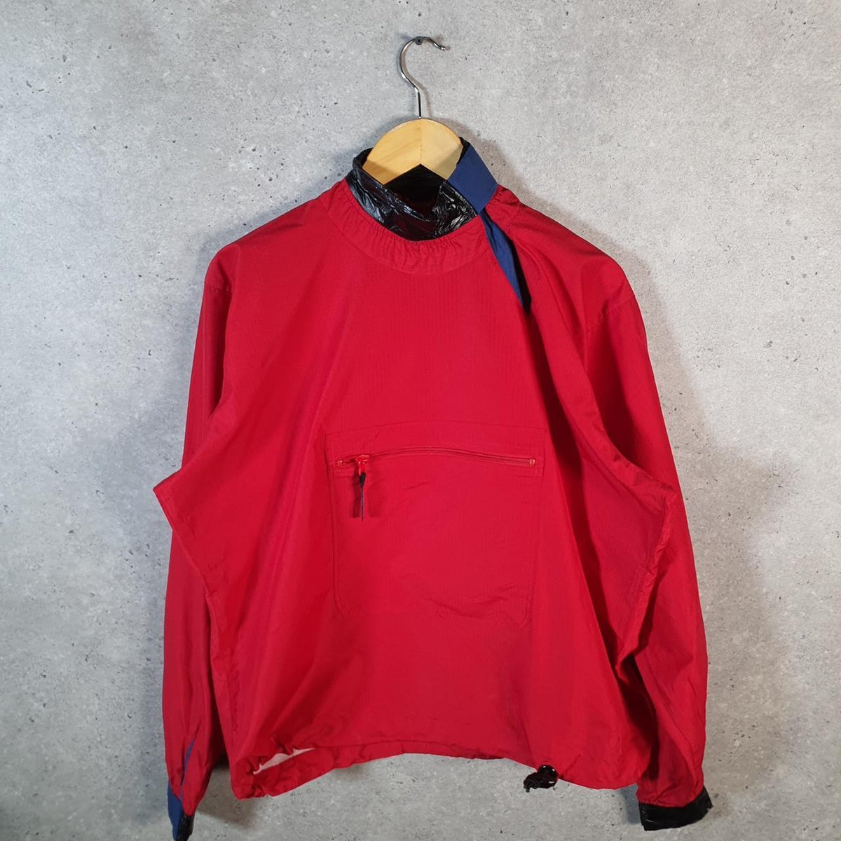 Vintage Patagonia 90s Shell Sweatshirt Jacket Mens Medium Red Pullover Windbreaker Big Fish Vintage