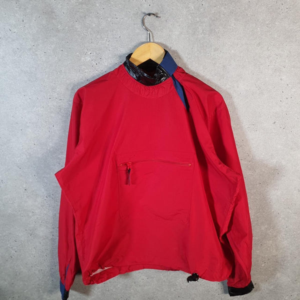Vintage Patagonia 90s Shell Sweatshirt Jacket Mens Medium Red Pullover Windbreaker Big Fish Vintage