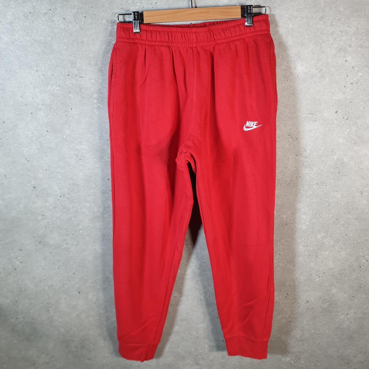 Vintage Nike Club Sweatpant Joggers Mens Medium Red Swoosh Sports Tracksuit Big Fish Vintage