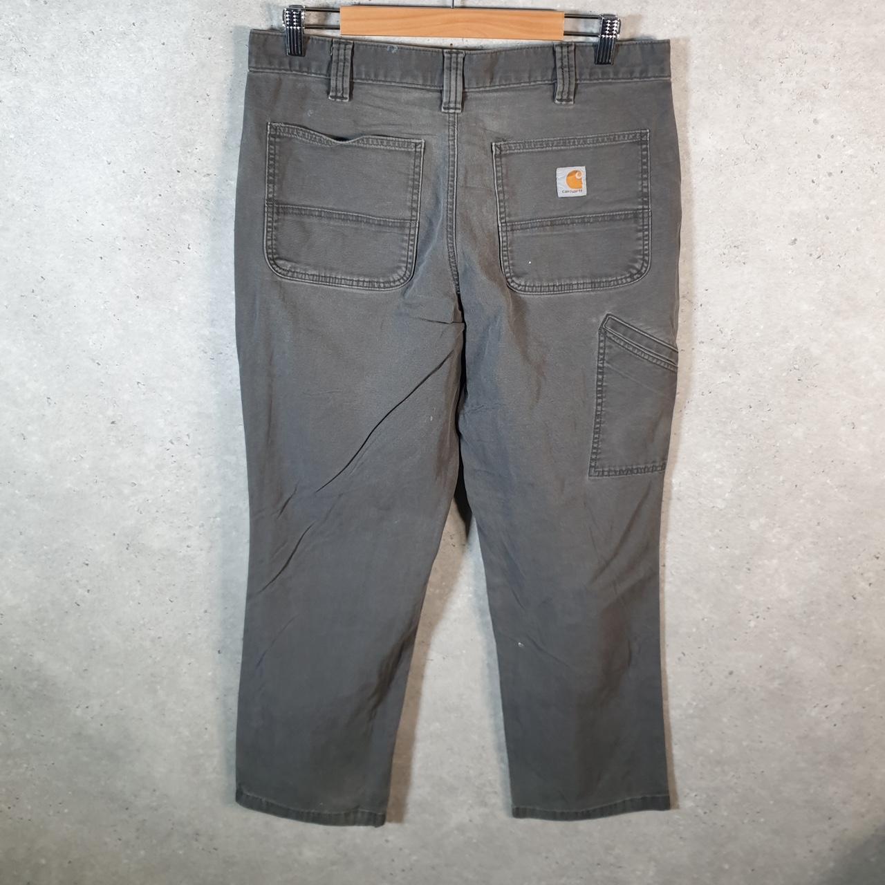 Vintage Carhartt Carpenter Trousers Mens W34 L30 Grey Relaxed Fit Workwear