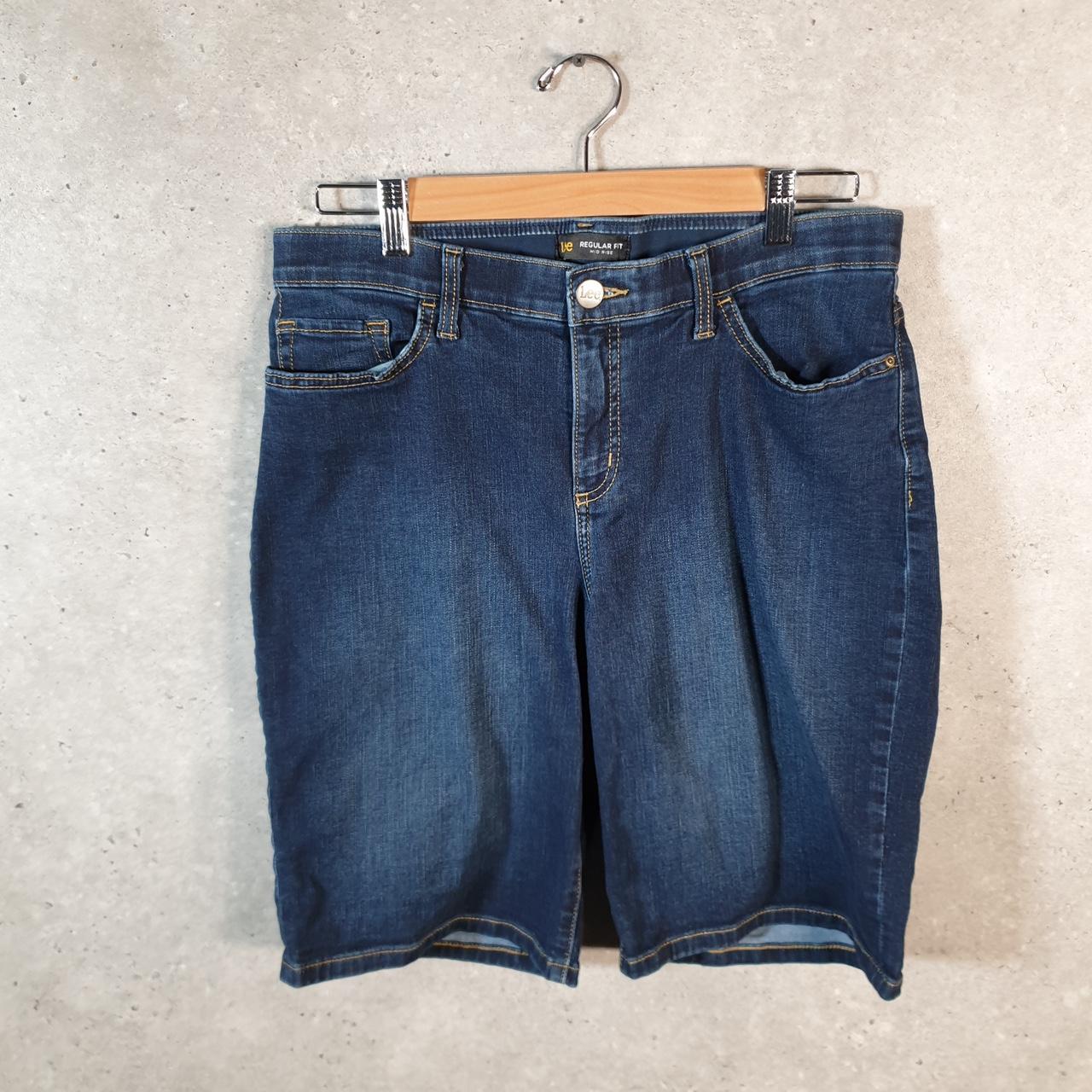 Vintage Lee Baggy Shorts Jorts Cargo Womens W32 Blue Relaxed Denim