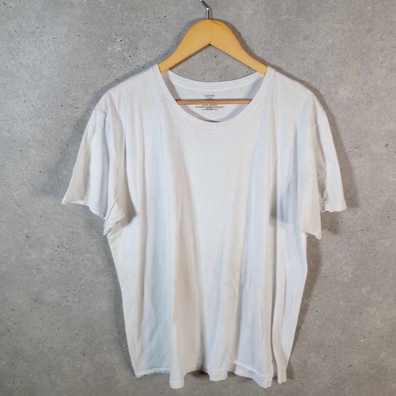 Vintage Calvin Klein Spellout Blank T Shirt Men’s XL White Casual Sports