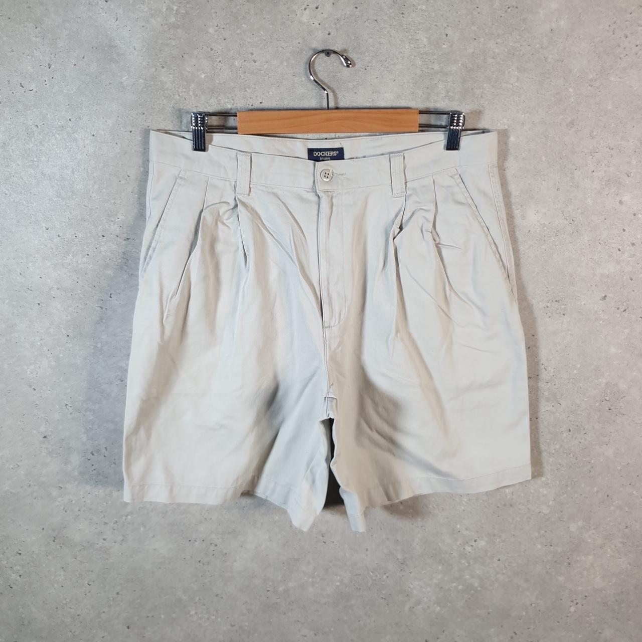 Vintage Dockers Shorts Jorts Cargo Men’s W36 Cream Baggy Cotton