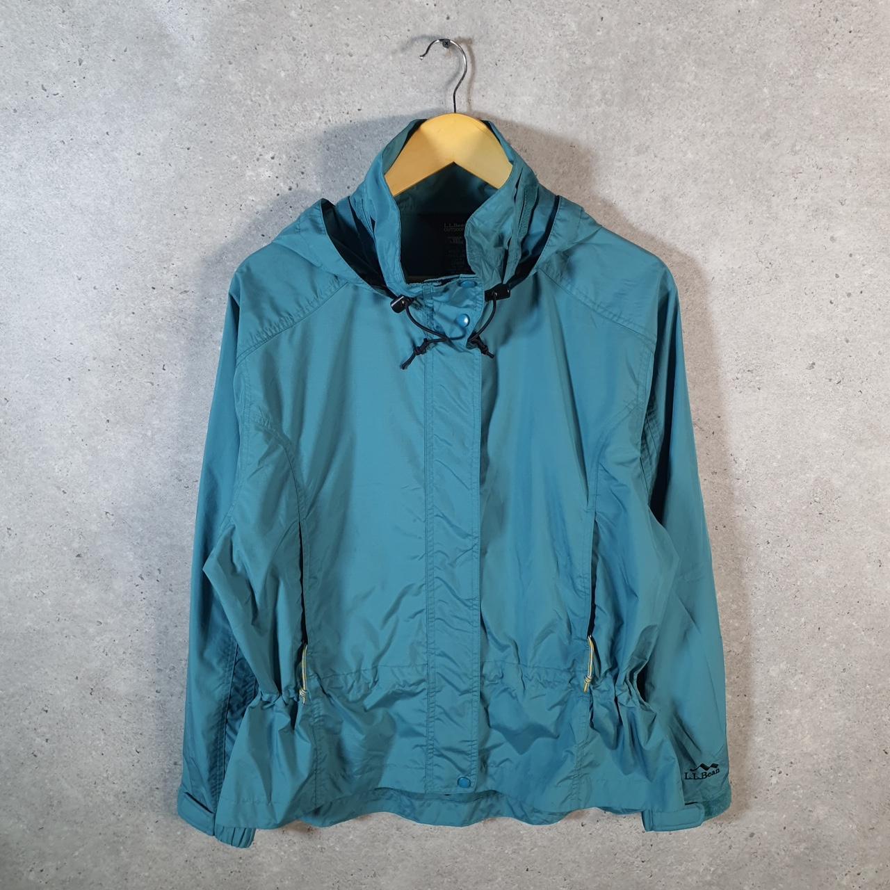 Vintage L.L. Bean Outdoors Nylon Jacket Womens Large Blue Waterproof Hooded