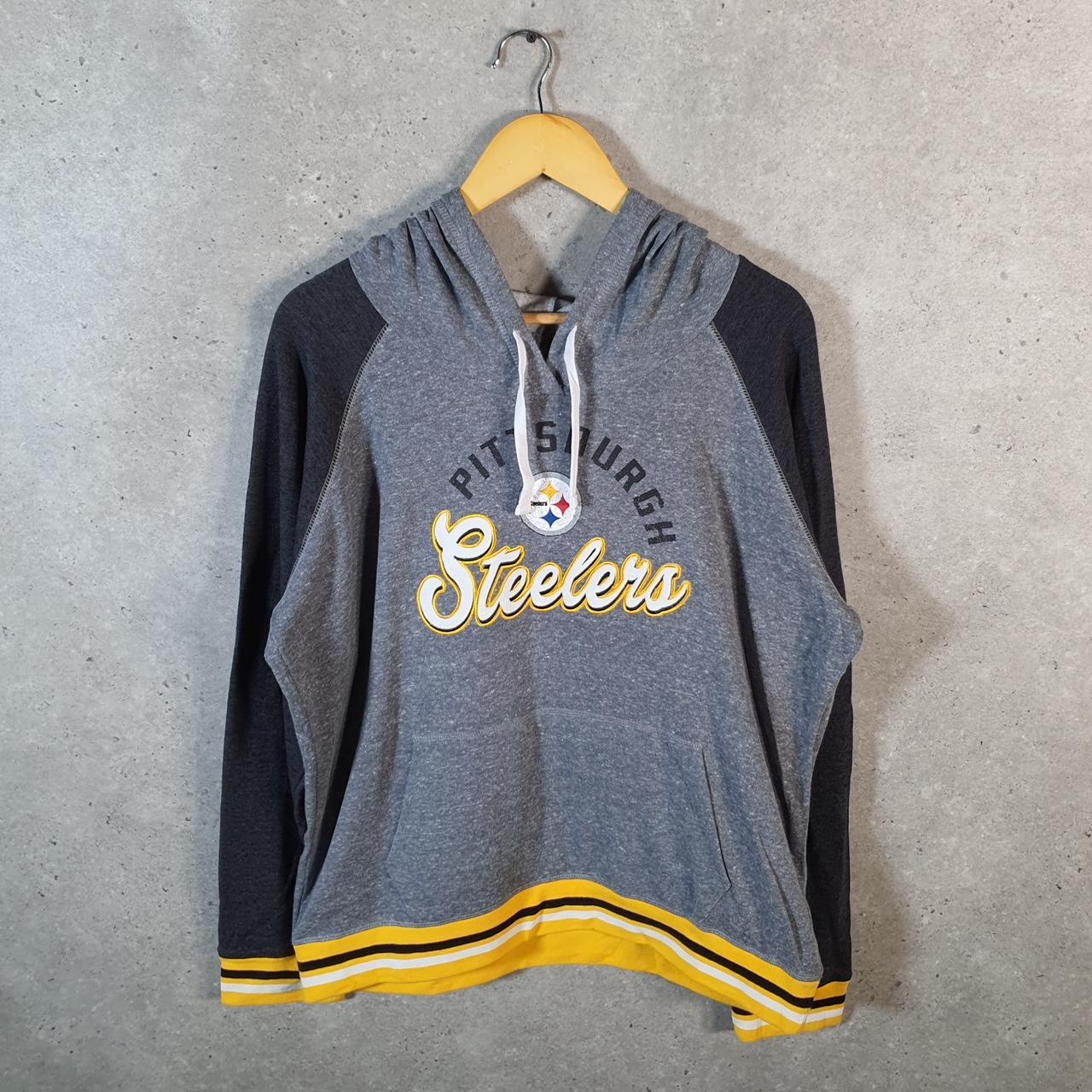 Vintage NFL Pittsburgh Steelers Hoodie Womens XL Grwy Pullover USA Pro Sport