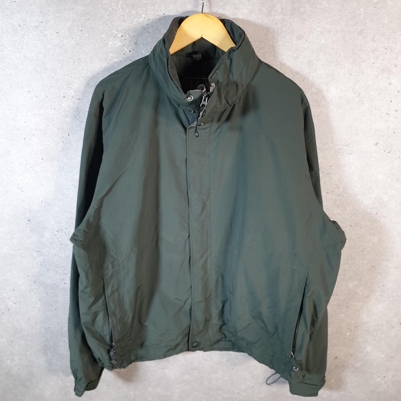 Vintage L.L. Bean Outdoors Nylon Jacket Mens XL Khaki Green Waterproof Hooded