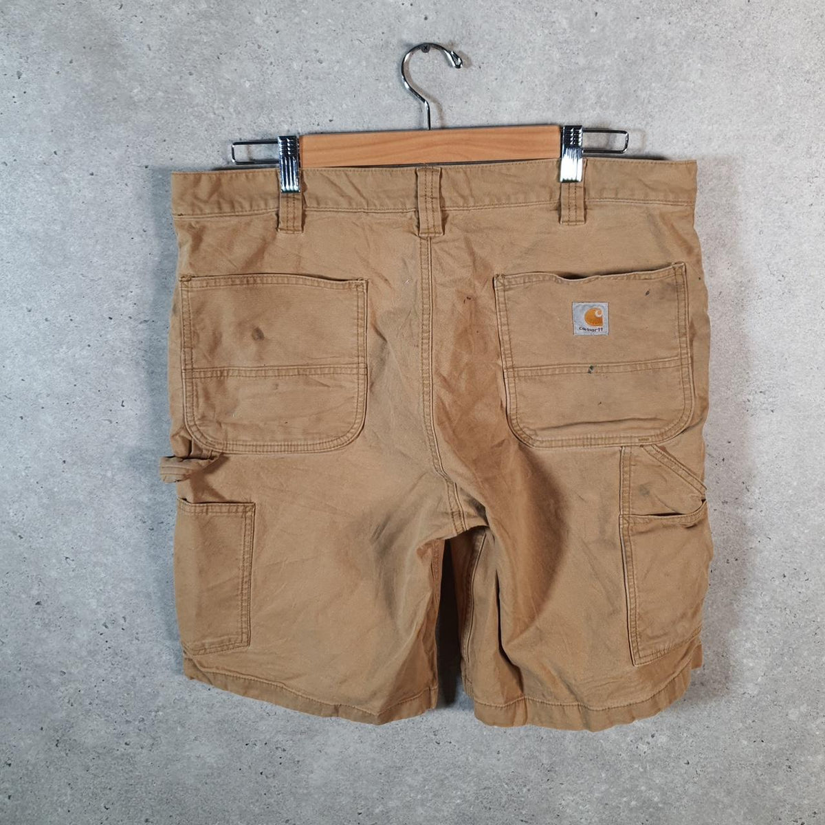 Vintage Carhartt Baggy Carpenter Shorts Jorts Cargo Men’s W36 Brown Relaxed Fit Workwear Big Fish Vintage