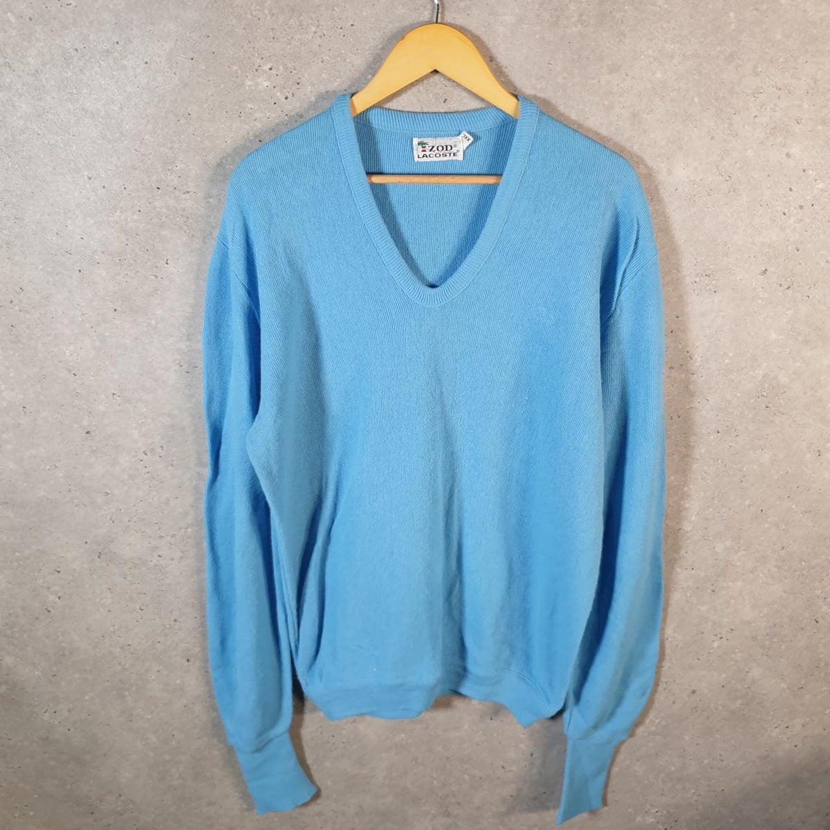 Vintage Izod Lacoste Knit Sweater Mens 2XL Slim Fit Navy Blue Y2K Jumper Logo