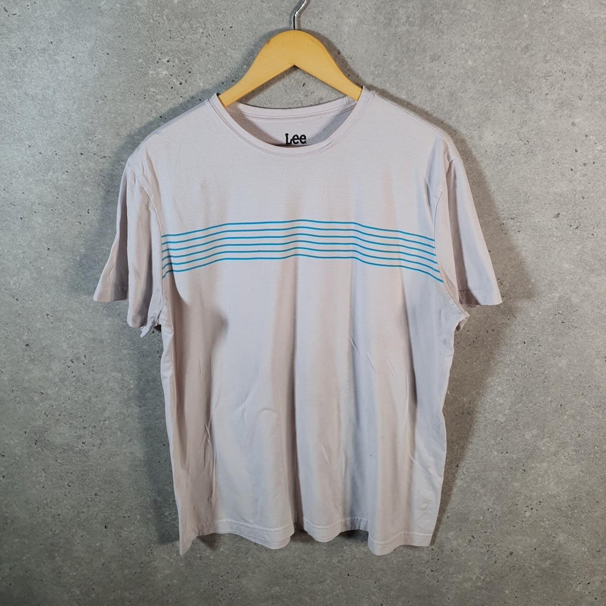 Vintage Lee Pima Cotton T Shirt Men’s Large White Casual Sports Logo Athletic