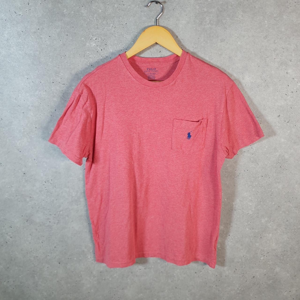 Vintage Ralph Lauren Polo T Shirt Men’s Small Pink Embroidered Classic Fit Pony C9157