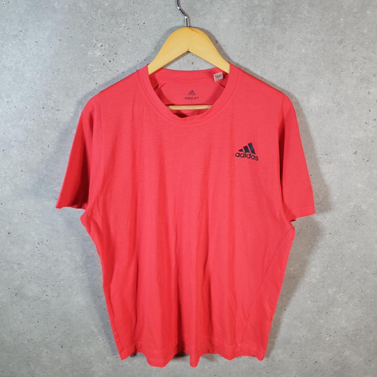 Vintage Adidas Freelift ClimaLite T Shirt Men’s Large Pink Three Stripes Logo Athletic