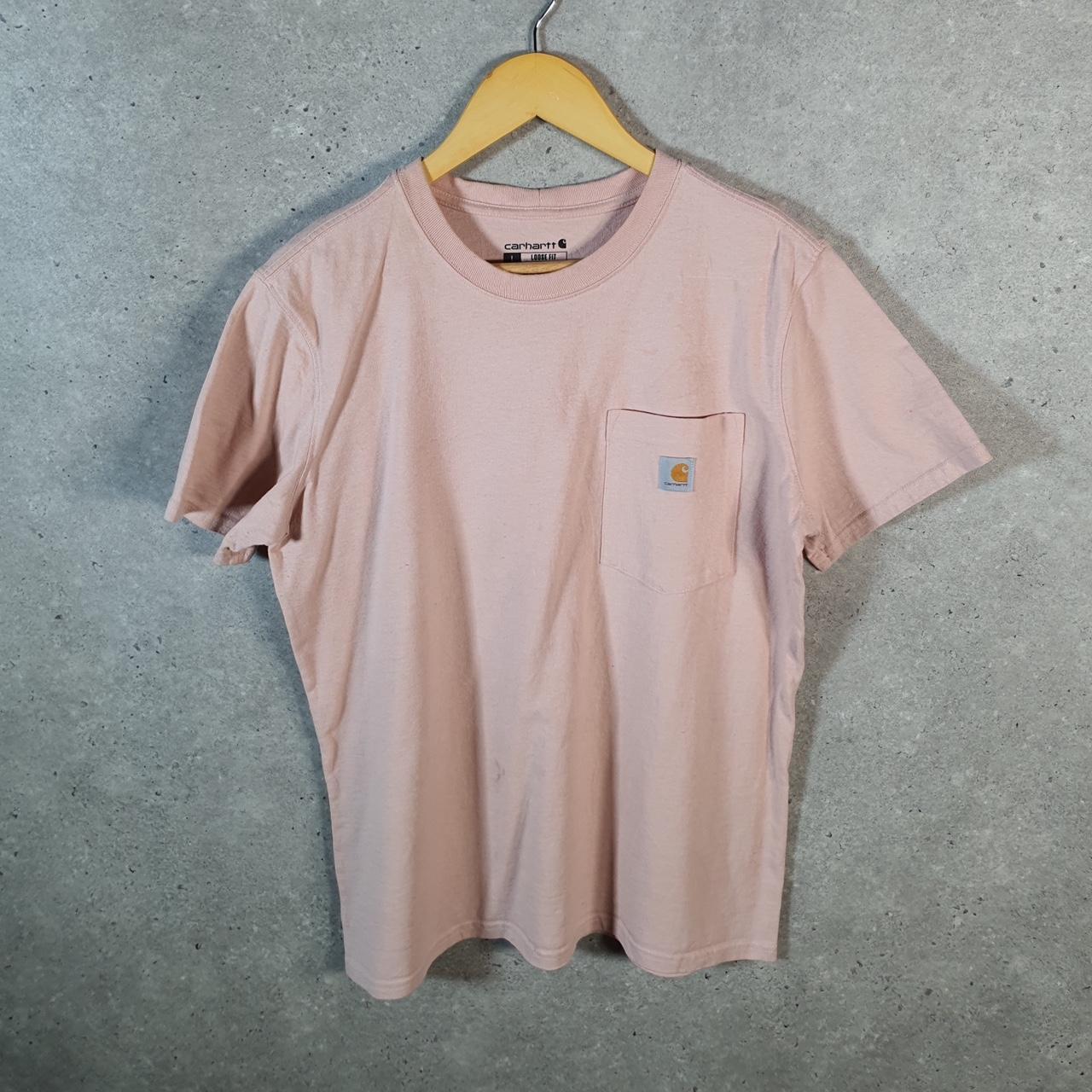 Vintage Carhartt Pocket T Shirt Womens Large Pink Workwear Chore Utility Loose Fit C9245
