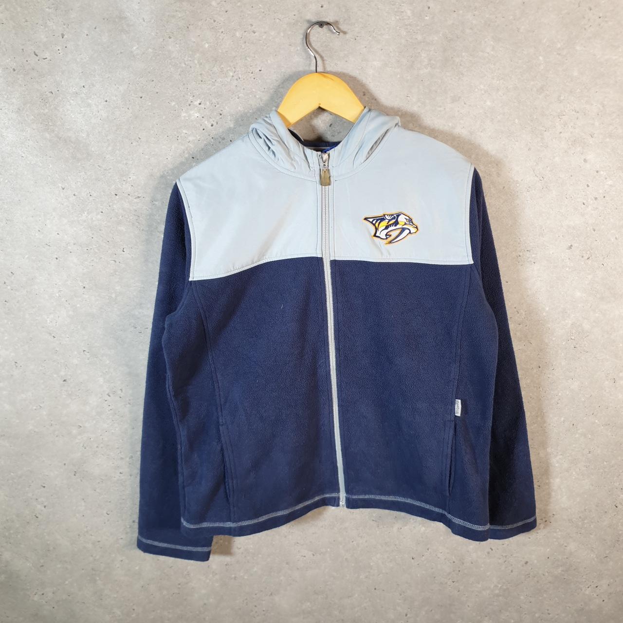 Reebok Nashville Predators Full Zip Fleece Hoodie Womens XL Blue Embroidered