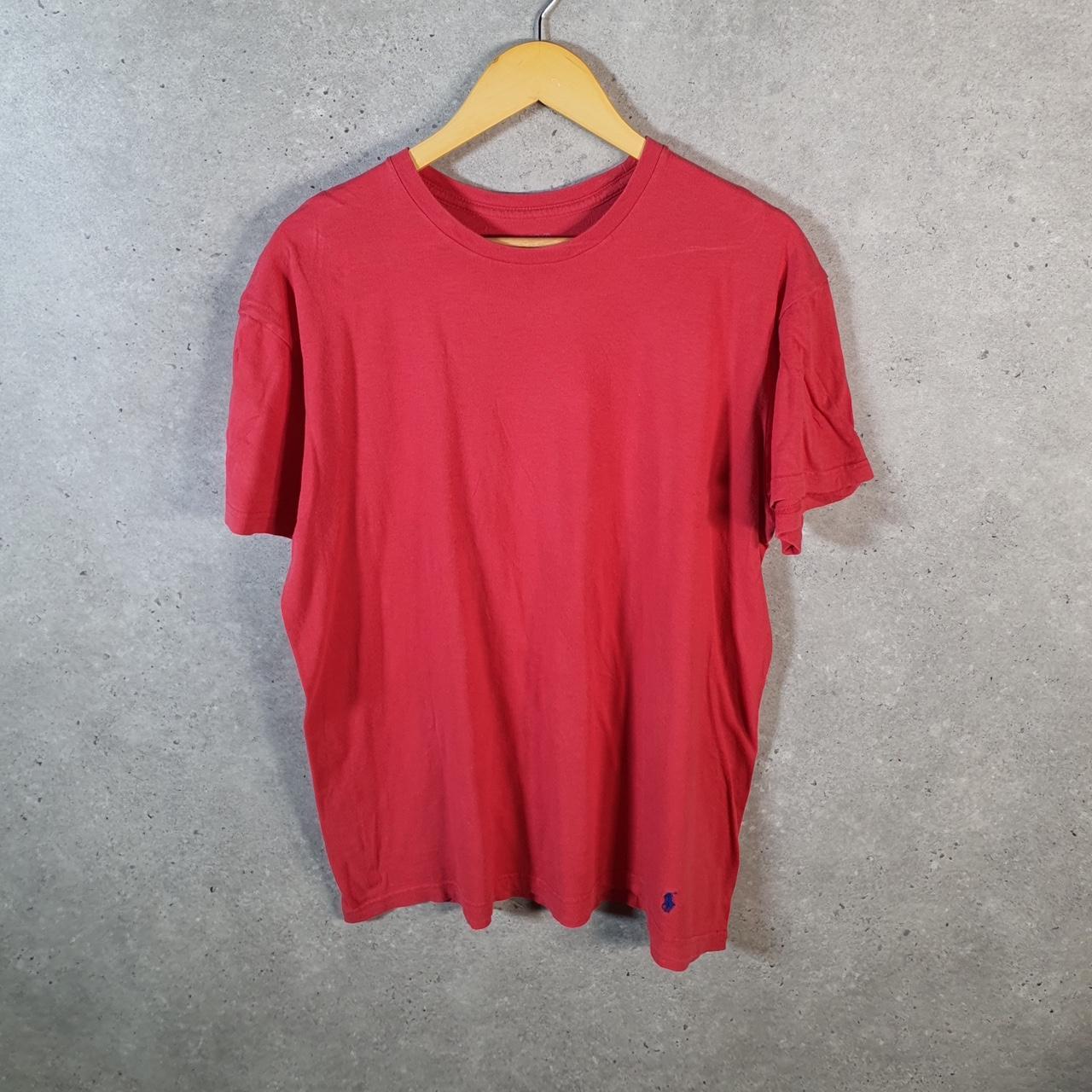 Vintage Ralph Lauren Polo Sport T Shirt Men’s Large Red Classic Fit Embroidered Pony C9022