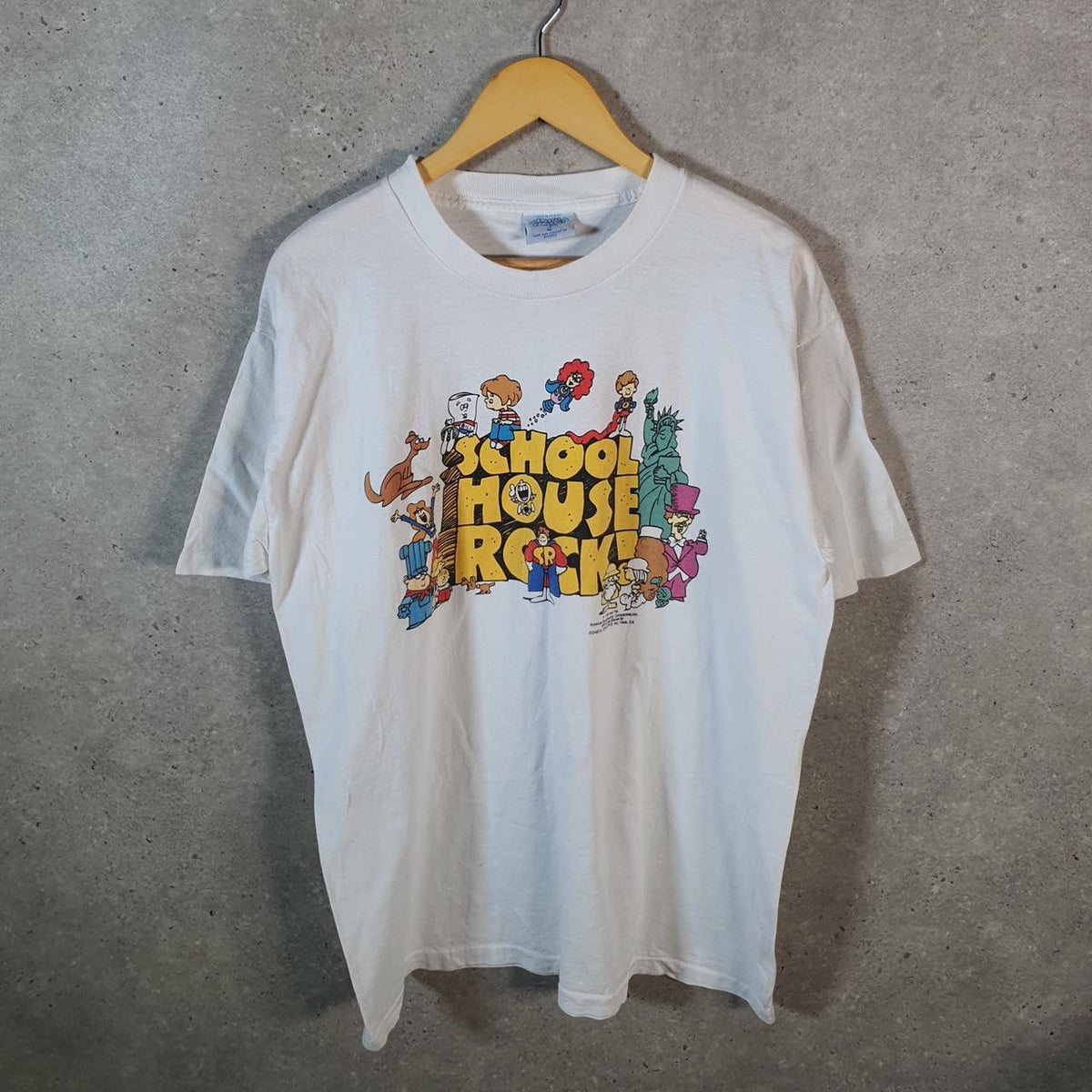 Vintage Coastal Concepts School House Rock 1995 USA Single Stitch T Shirt Men’s XL White