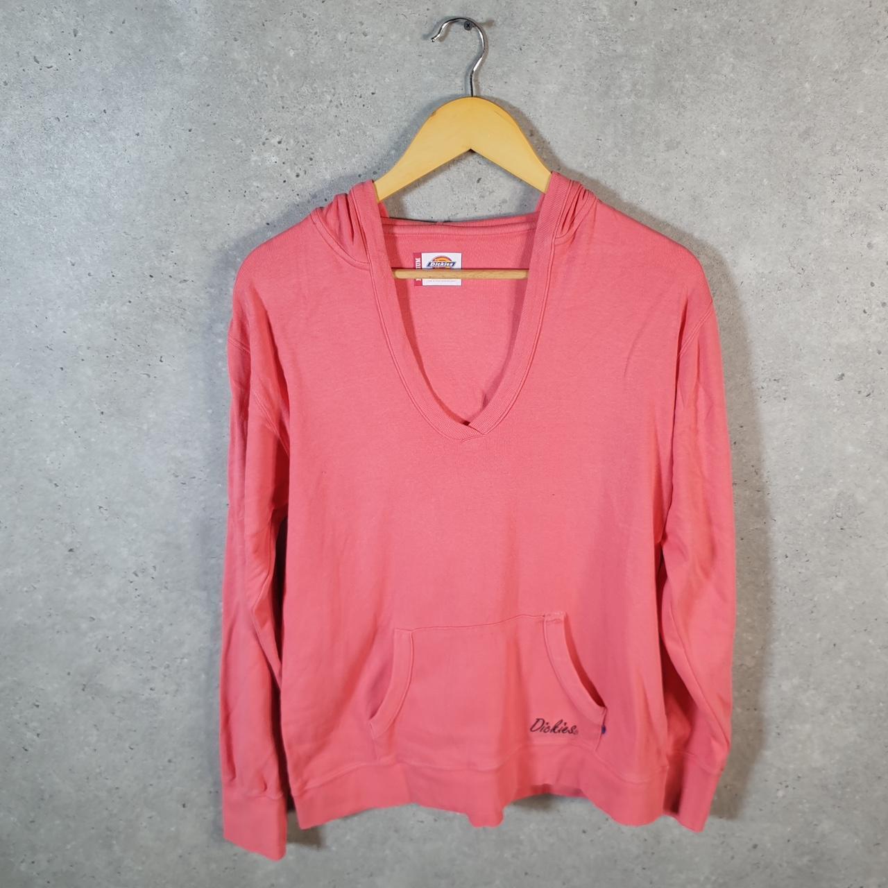 Vintage Dickies Workwear Embroidered Hoodie Womens Small Pink Y2K Pullover