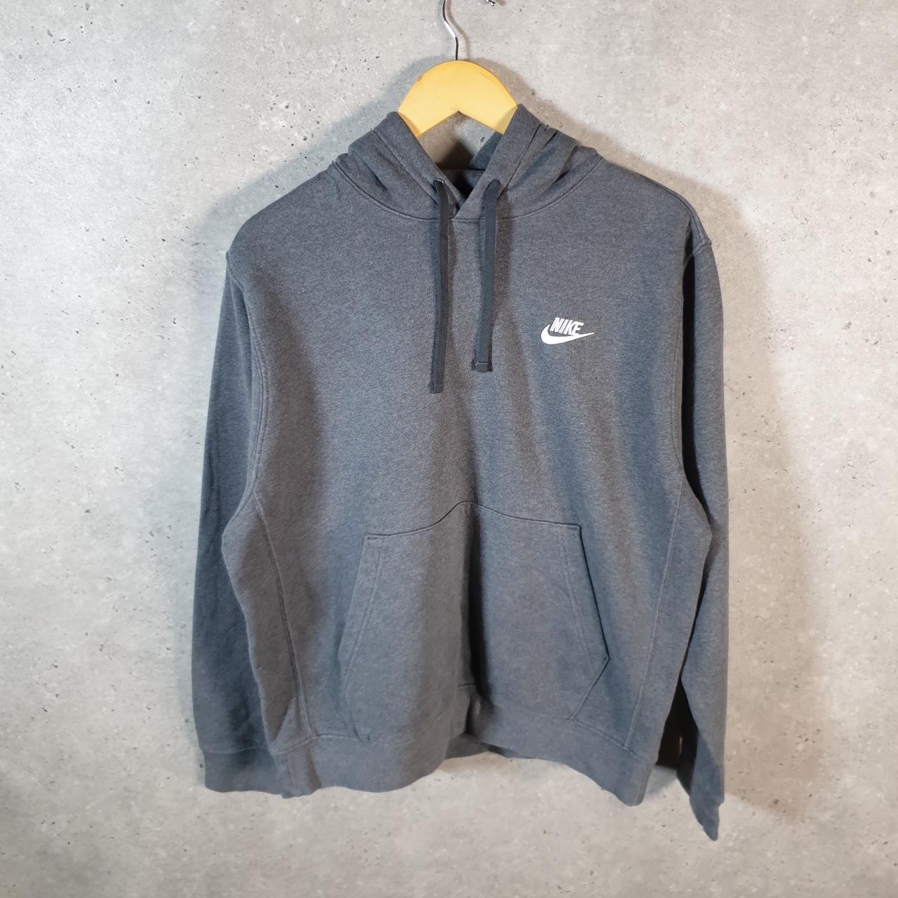 Vintage Nike Club Embroidered Hoodie Men’s Medium Grey Swoosh Y2K Pullover