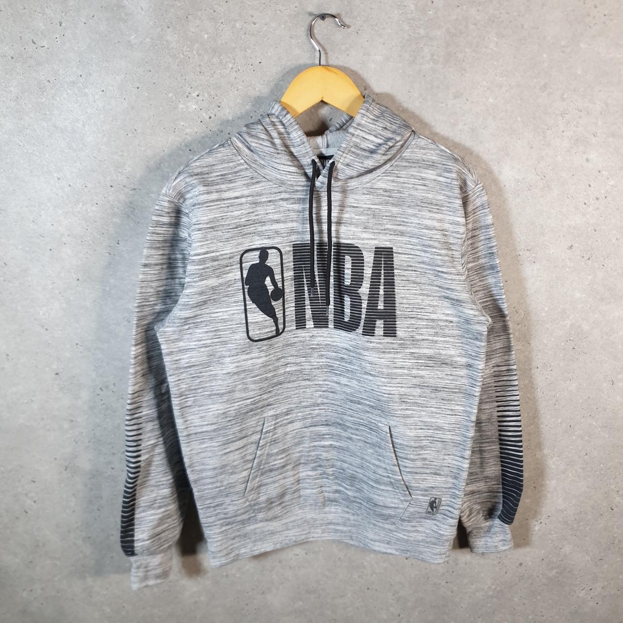 Vintage NBA Spellout Hoodie Men’s Small Grey Pullover Pro Sport USA